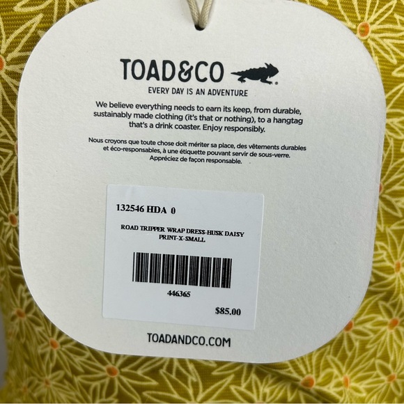 NEW Toad & Co XS Road Tripper Wrap Dress Popover Belted Daisies - Picture 9 of 11
